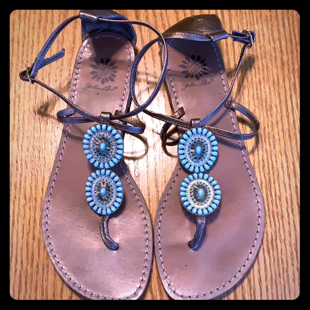Turquoise detail sandals